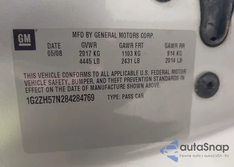 2008 Pontiac G6 Gt из США, поврежденный, VIN 1G2ZH57N284284769